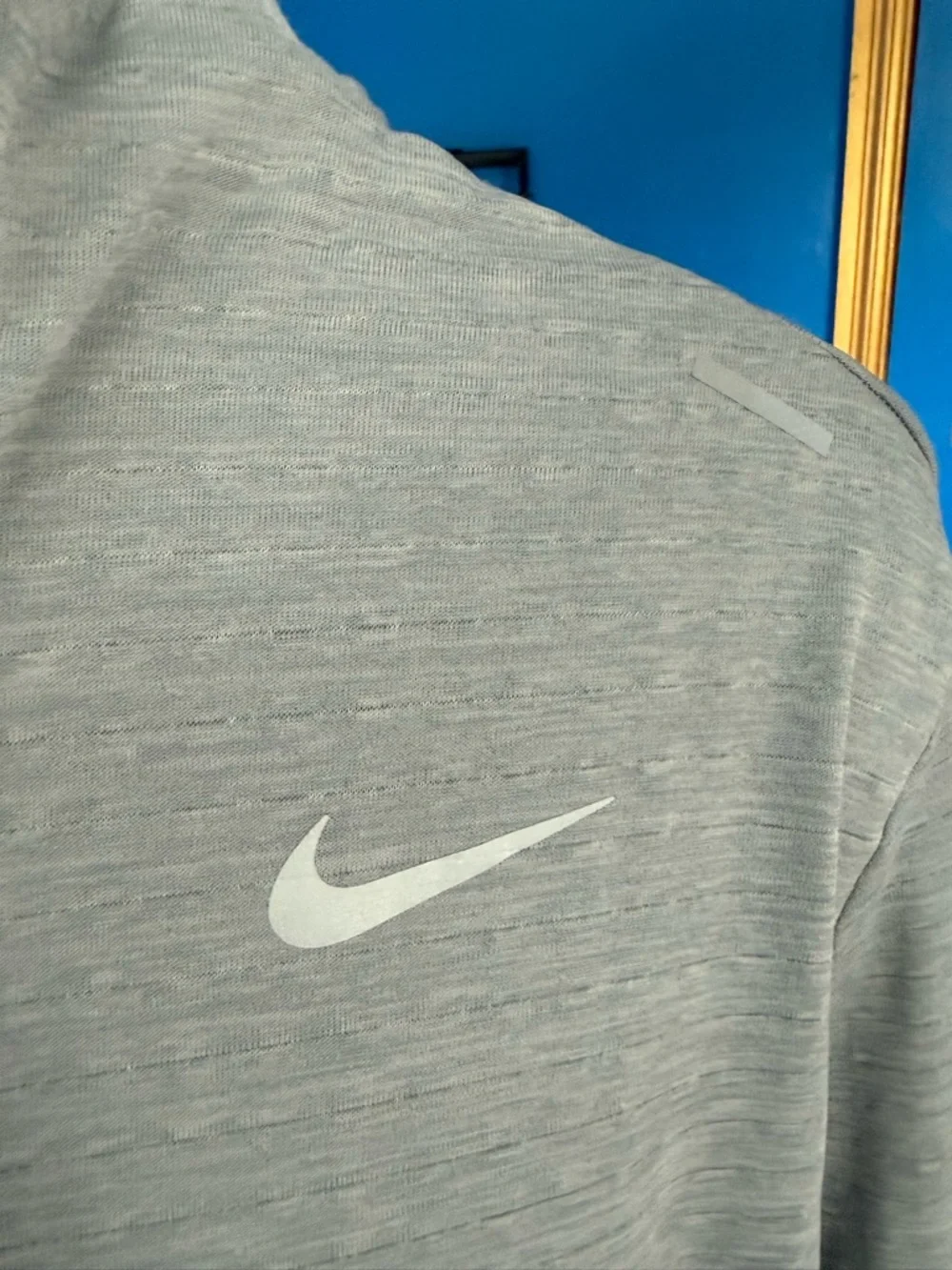 Nike Mens XL 1/4 Zip Pullover Gray Therma-FIT Running Top Reflective Techwear